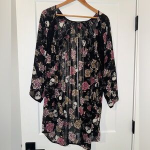 Torrid Floral Skull Ruana